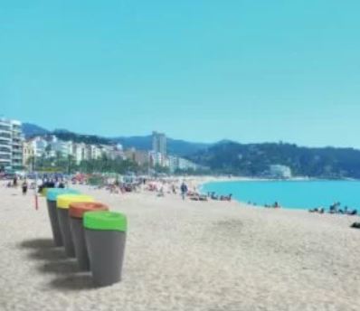 Corbeille publique Alvium Urban - Polyéthylène traité anti-UV - Cendrier intégré - 100% recyclable - Gris_2