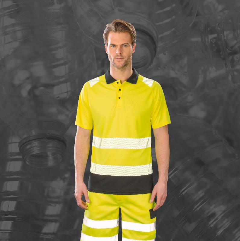 Polo de sécurité recyclé - Réf : R501X - Polyester recyclé - Norme EN ISO 20471 Classe 2_2