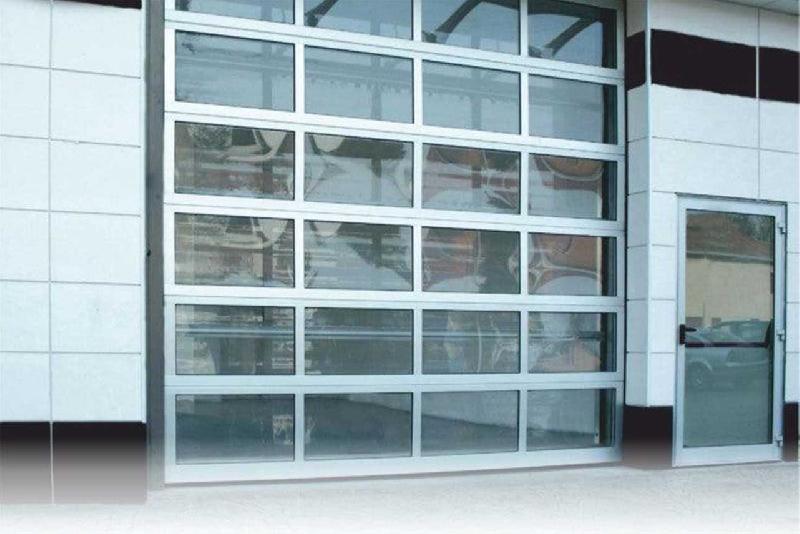 Porte industrielle levante vitrée woodgrain S - 4000 / 3100_2