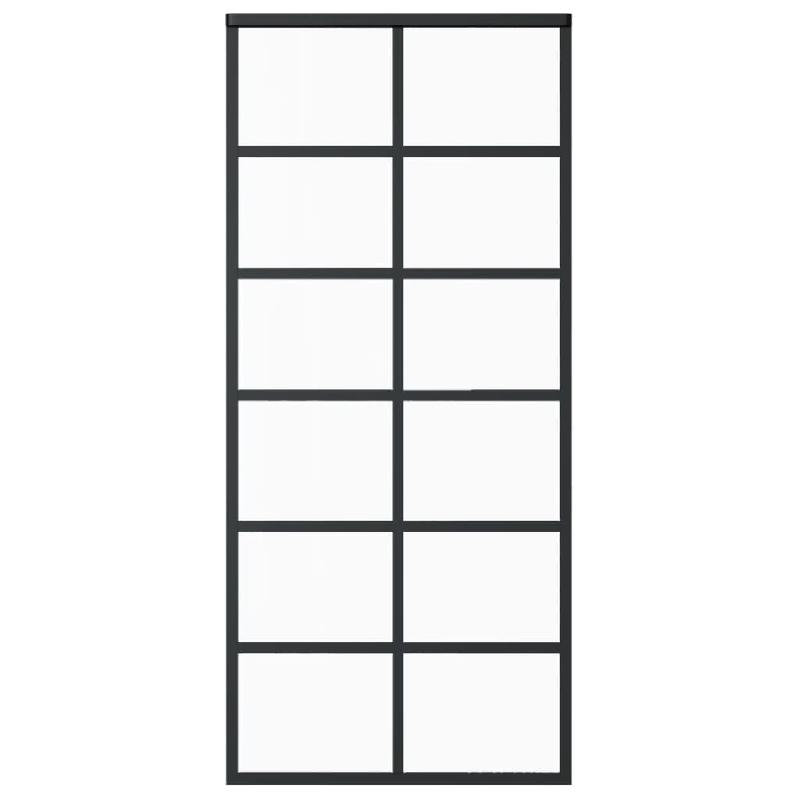 Vidaxl porte coulissante et quincaillerie verre et aluminium 90x205 cm 3081958_2