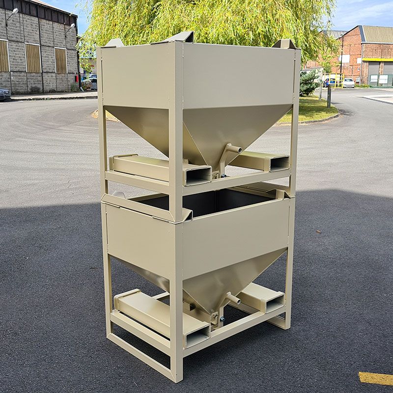 Conteneur auto videur 350 L avec fourreaux de fourches - CMU 800 kg - intérieur lisse et gerbable_2