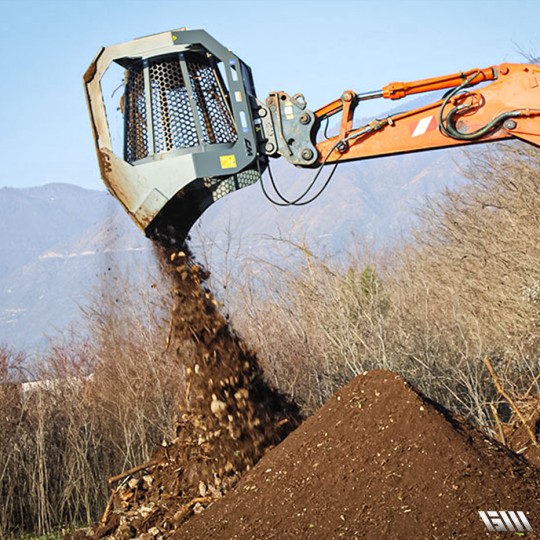 Godet cribleur rotatif Série CBR - CM Crushers - pour pelles et engins de 1 à 50 tonnes - criblage et valorisation des matériaux_2