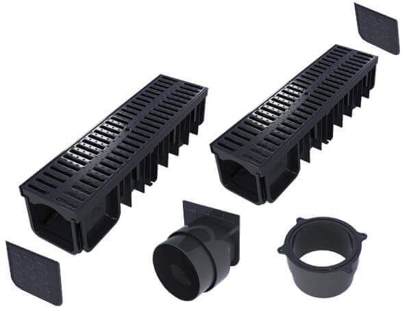 Kit caniveau - drainage efficace pour garage, terrasse et piscine - plastique renforcé haute qualité_2