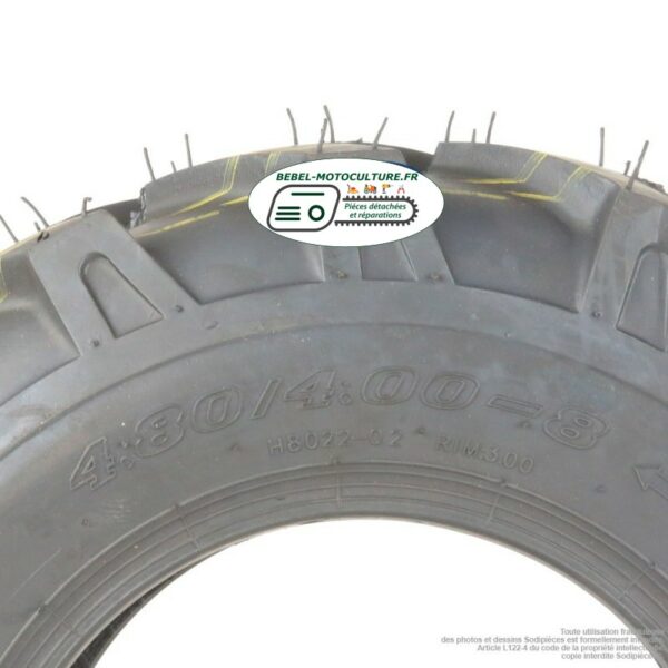 Pneu 8 pouces pour espace vert - 4.80/4.00-8 profil agraire - usage agricole hors route_2
