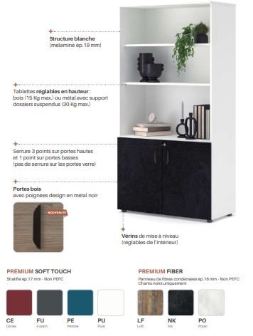Armoire de rangement pour bureau de direction - Gamme ALTITUDE - différentes tailles et options de rangement_2