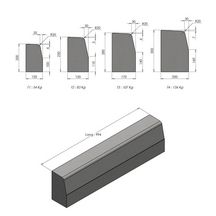 Bordure T1 béton classe U - longueur 1m - gris naturel - non franchissable - pour voiries urbaines_2