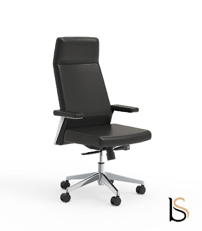 Fauteuil de direction Teos - Mobel Linea - cuir noir, Monté_2