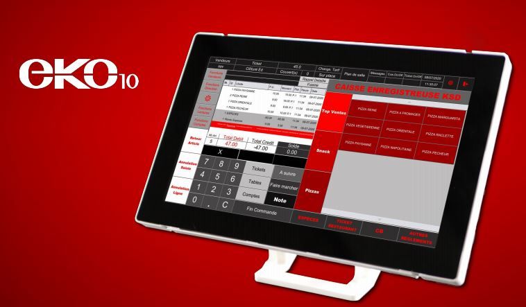 Caisse enregistreuse tactile design avec choix de couleurs personnalisables