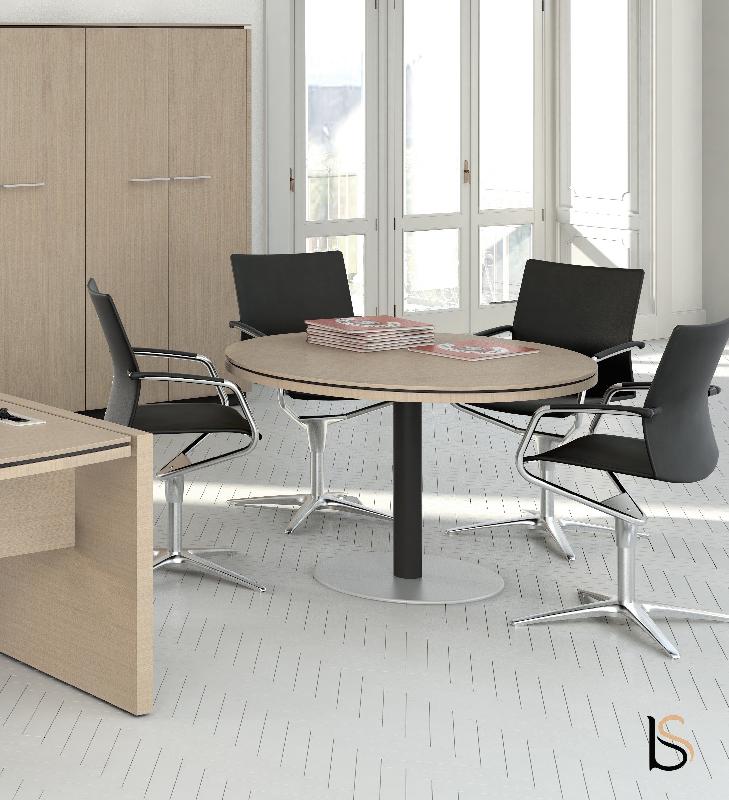 Table ronde 4 personnes Status - MDD - Blanc, Chêne Canadien_2