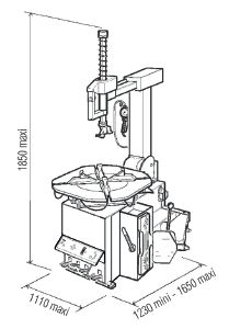Dispositif pour manipulation de pneus avec largeur maximum de 340 mm
