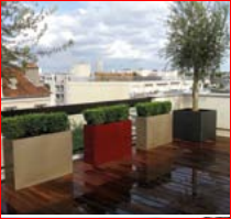 Jardinière texturée avec finition grain léger