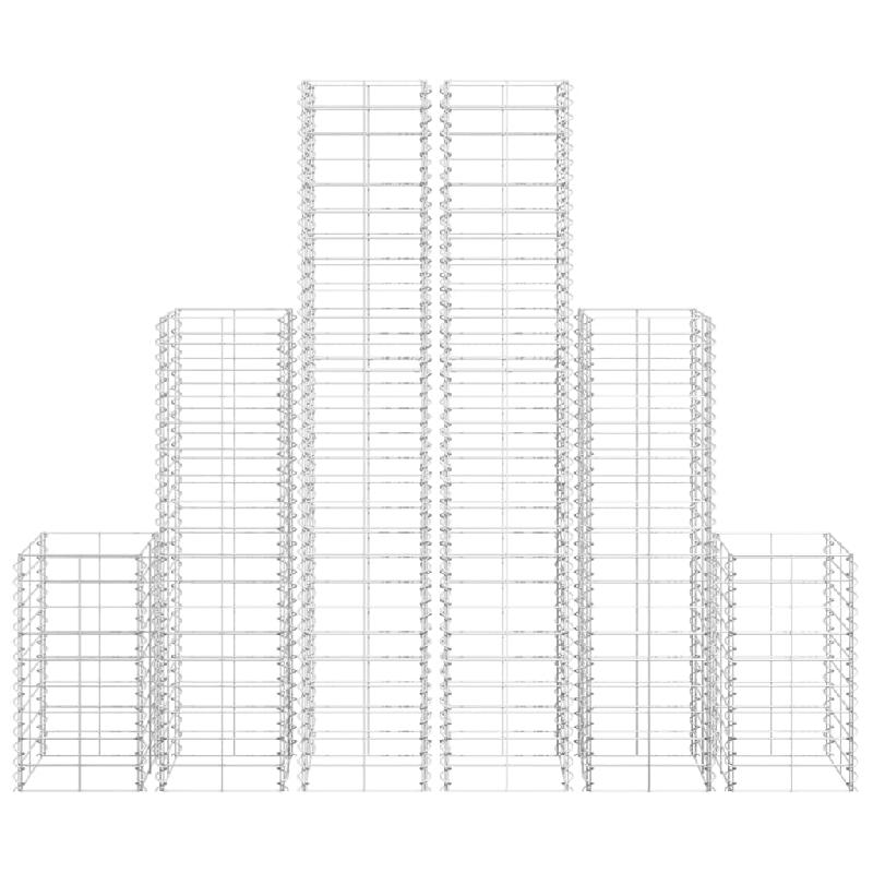 Vidaxl 6 gabions en fil galvanisé 141049_2