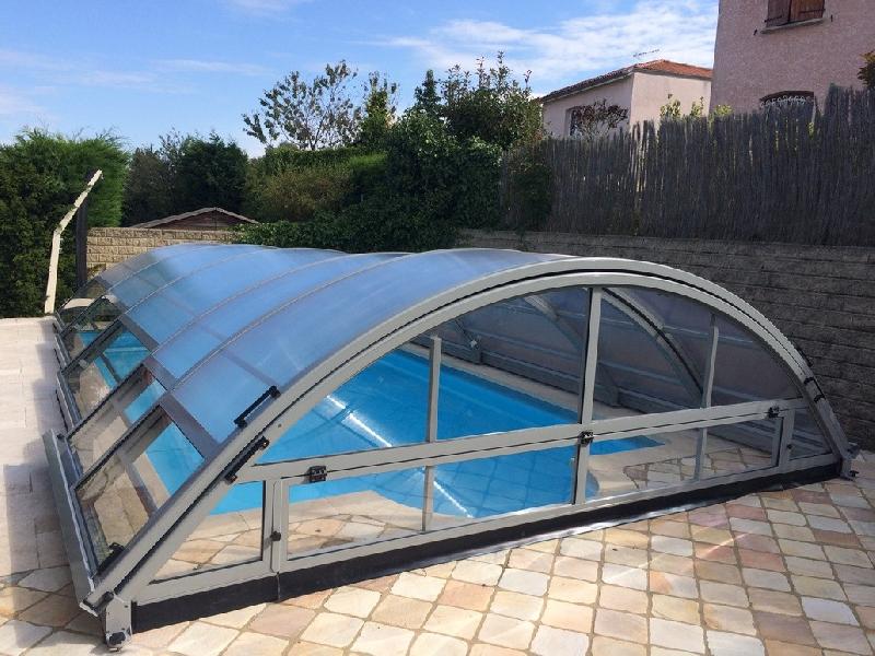 Abri piscine mi-haut elitys mio / télescopique / en aluminium bicolore et polycarbonate alvéolaire_2