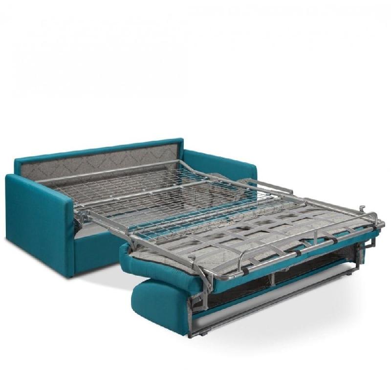 Canapé convertible Paradiso Express 120 cm - Matelas 14 cm - Bleu Paon - Fabrication artisanale italienne_2