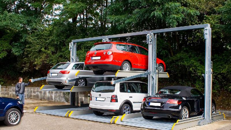Parking mécanique à stationnement dépendant 3 véhicules sur une seule place, 2 plates-formes, 2,70 m largeur, 2,6 t charge - WÖHR  Parklift 421_2