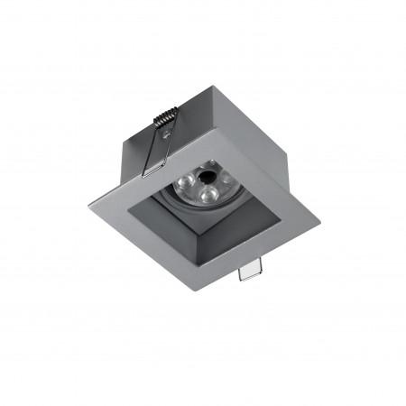 Spot carré orientable à encastrer Janus - coloris gris - GU10 - IP20 - acier - 90x90mm_2