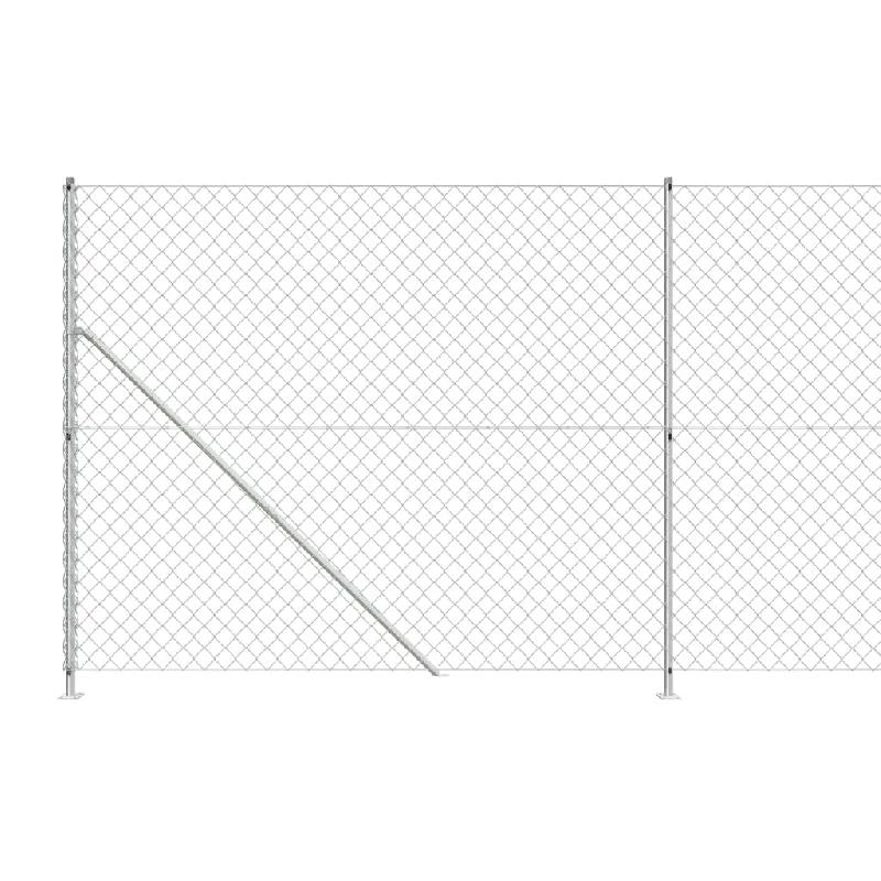 Vidaxl clôture en mailles de chaîne avec bride argenté 2,2x10 m 154039_2