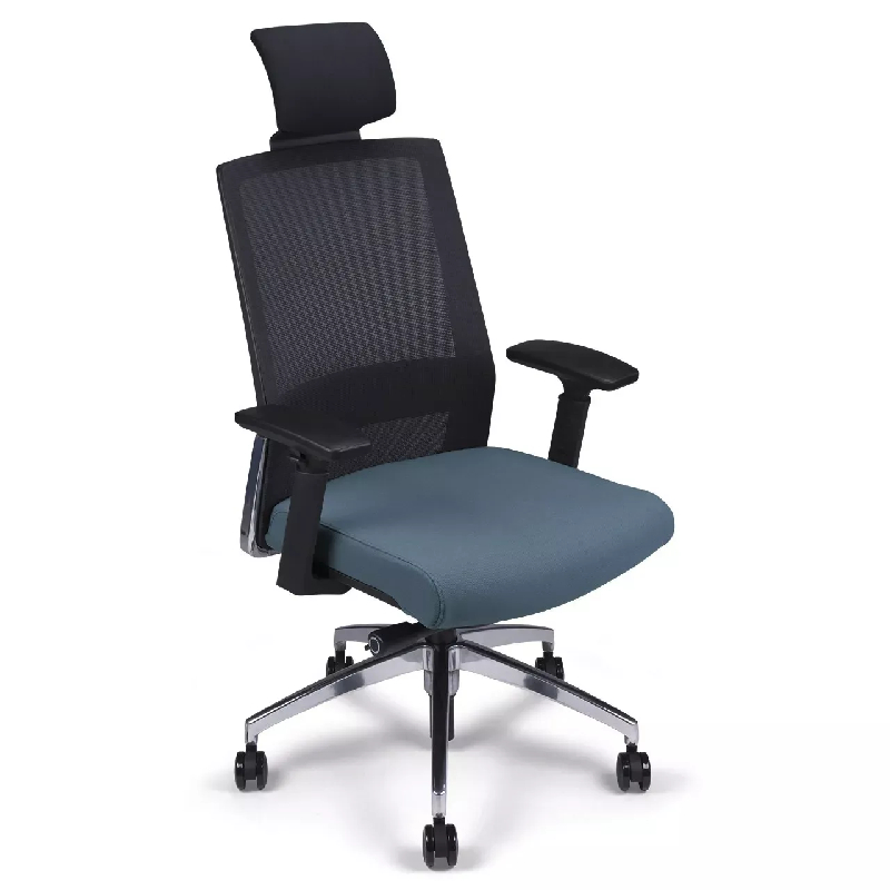 Siège de bureau synchrone avec appui-tête dossier résille So Milan - Z30, Paire d'accoudoirs réglables sur 3 axes - Couleur noire, Avec, Tissu_2