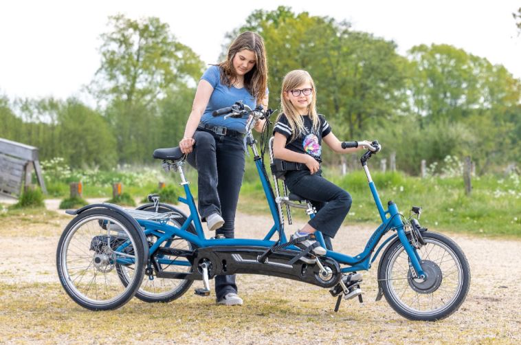 Tricycle kivo plus tandem familial avec cadre abaissé et roue libre_2