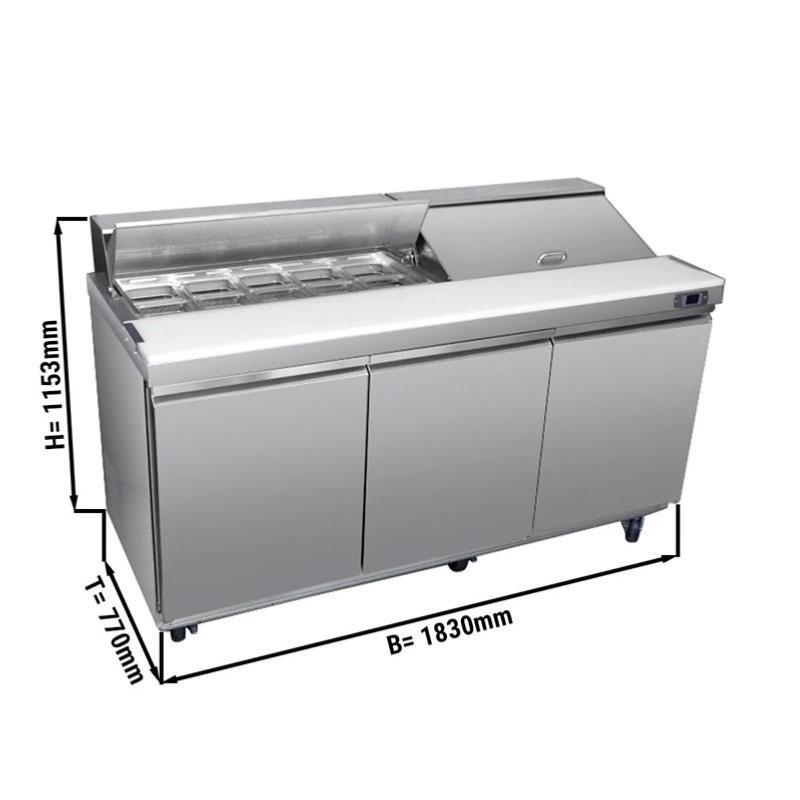 Saladette réfrigérée 3 portes avec 18 bacs GN 1/6 - 623 L_2