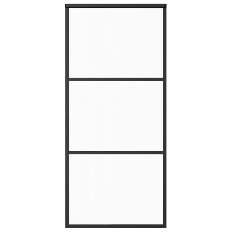 Vidaxl porte coulissante et quincaillerie verre et aluminium 90x205 cm 3081940_2