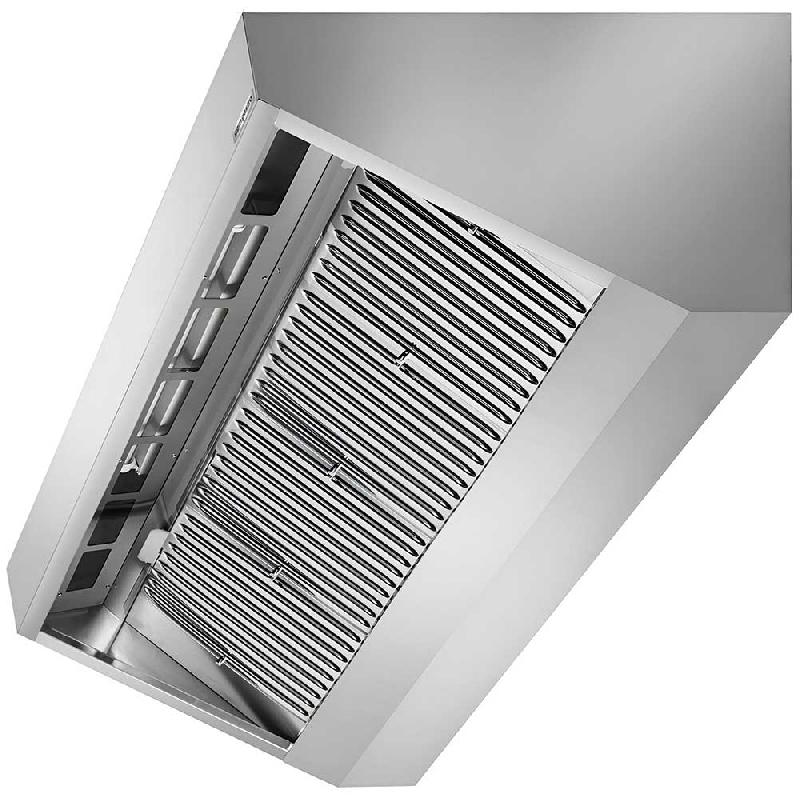 Hotte murale inox statique - 2m40 - avec filtre et lampe | Profondeur 900 mm_2