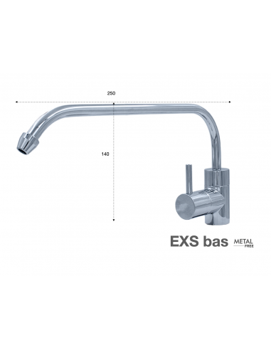 Robinet 1 voie chromé Extra Bas Metal Free - EXS bas - MF - Cartouche céramique - Certifié NSF_2