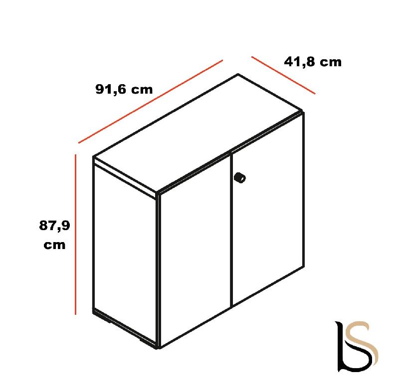 Armoire à portes battantes Mito - MDD - Blanc brillant, Sycomore clair_2