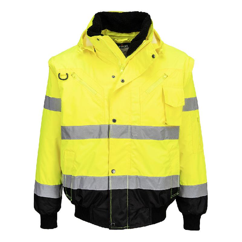 Blouson Bomber  3-en-1 Haute Visibilité Bicolore - Orange/Marine / L_2