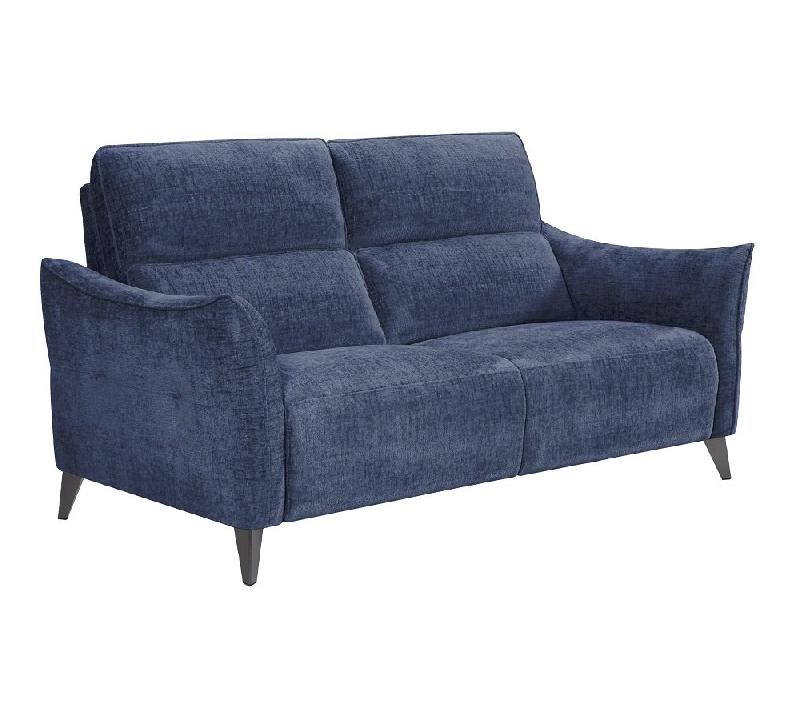 Canapé 2 places RELAX électrique ATTITUDE - Têtière réglable à 10 crans - Tissu chenillé bleu nuit_2