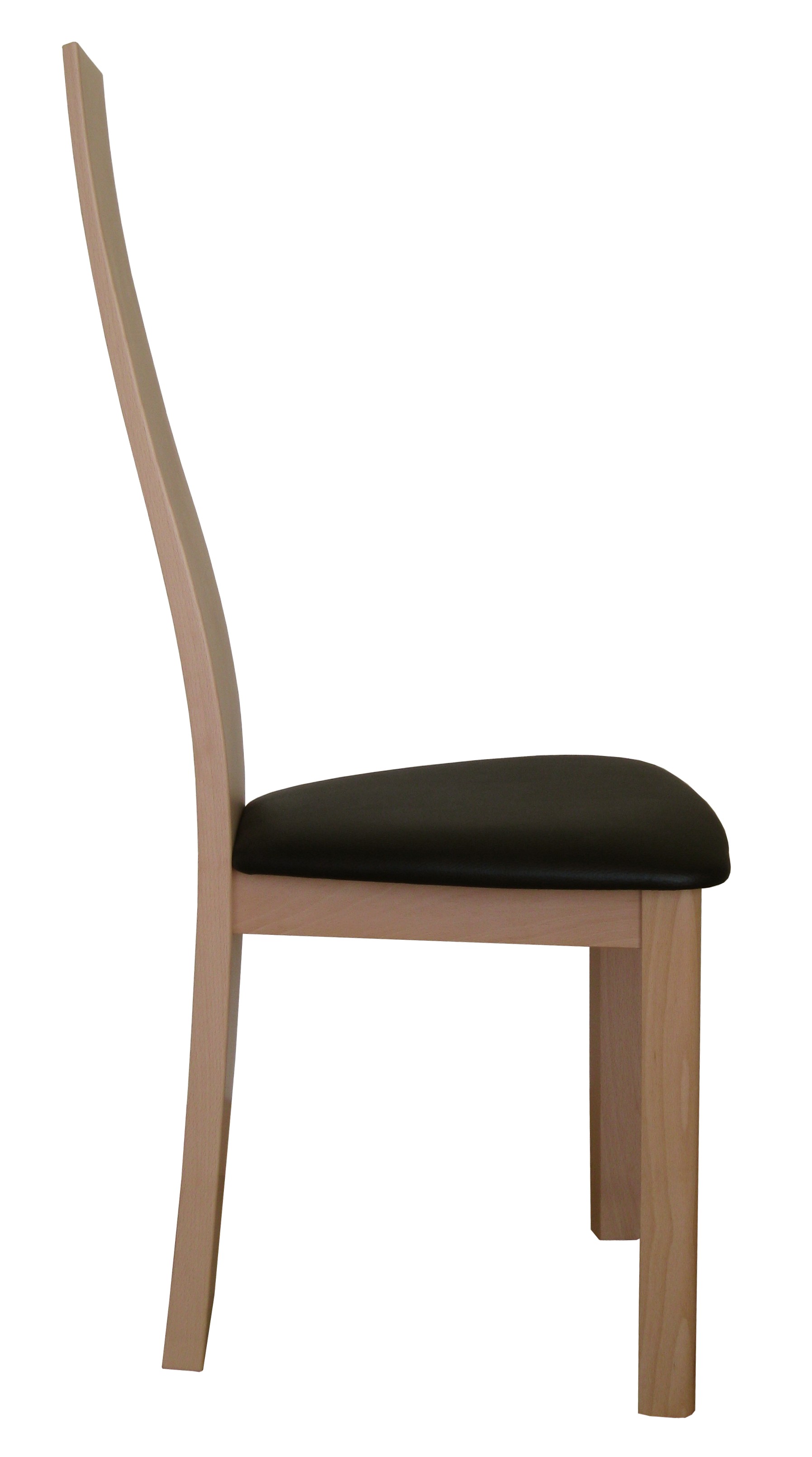 Lot de 2 chaises de salle à manger Surf - hêtre étuvé naturel et simili cuir noir - design en bois massif_2
