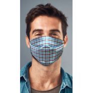 Mask1pbleucarreau - masque en tissu - VDM - masque barrière à 1 pli - 100% coton - lavable et réutilisable_2