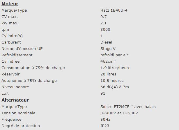 EPS7000TDE - 955010713 - Groupe électrogène industriel Europower - super-insonorisé, moteur refroidi par air, 3000tpm, 50Hz, 4 temps_2