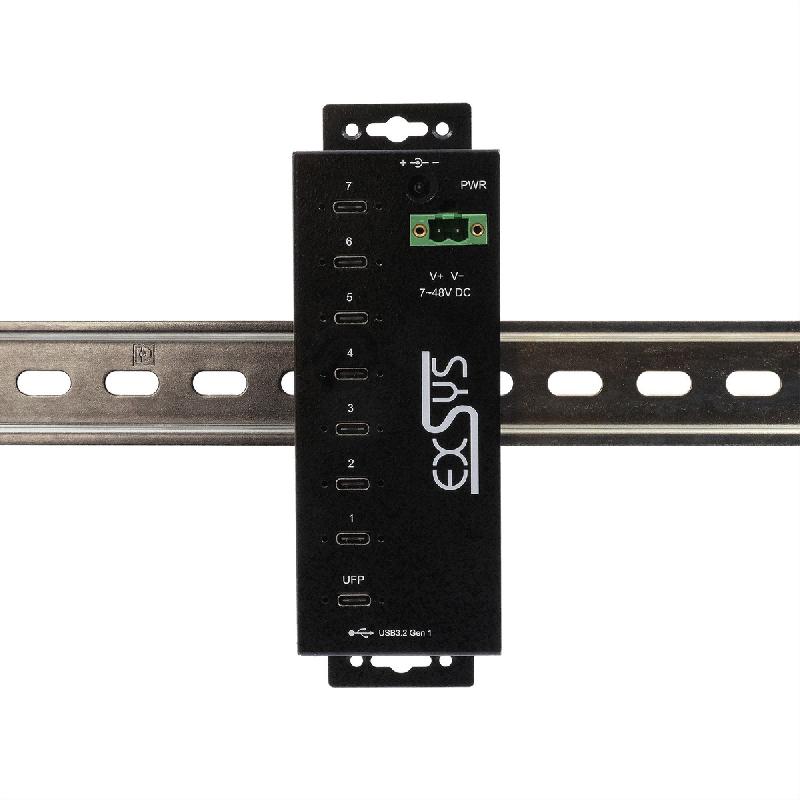 EXSYS EX-1537HMVS Hub USB-C 3.2 Gen 1 métallique à 7 ports, avec protection contre les surtensions EDS 15 kV_2