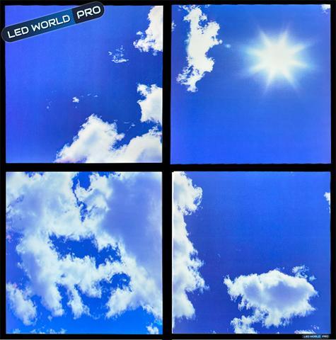 Pack de 4 dalles LED nuage 3D relief - 60 x 60 cm - 45 Watts - 3600 lumens - 80 lumens/watt - 595 x 595 x 9 mm - angle 120° - IP20 - transformateur inclus_2