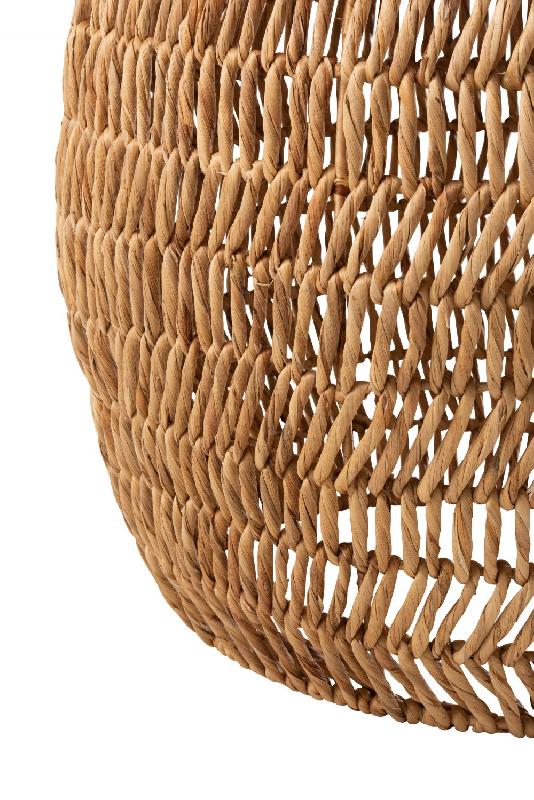 Set table basse ronde NEA avec 2 tabourets en jacinthe d'eau naturelle - style bohème_2