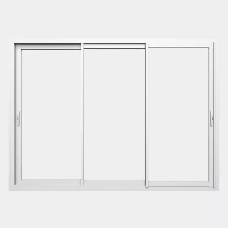 Baie vitrée coulissante en aluminium à 3 vantaux sur 3 rails - Sur mesure - Gamme TITANS_2