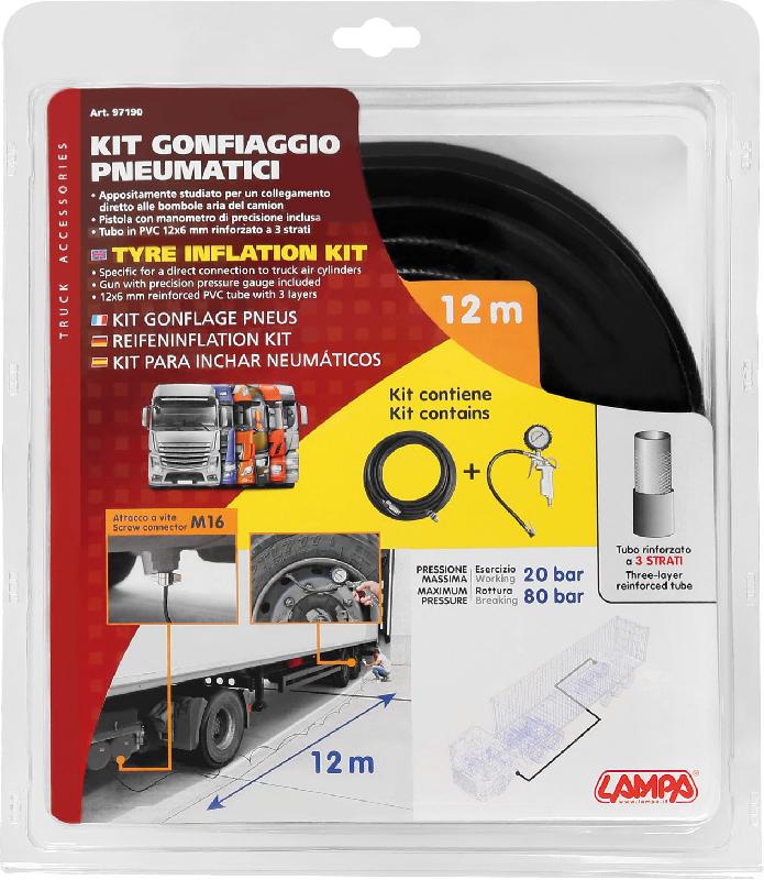 LAMPA - Pistolet de gonflage avec manomètre de précision et tuyau 12m spécial PL - 936614_2