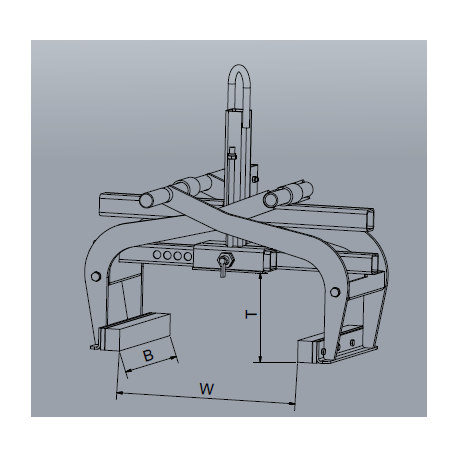 Pince équipée de patins en caoutchouc remplaçables