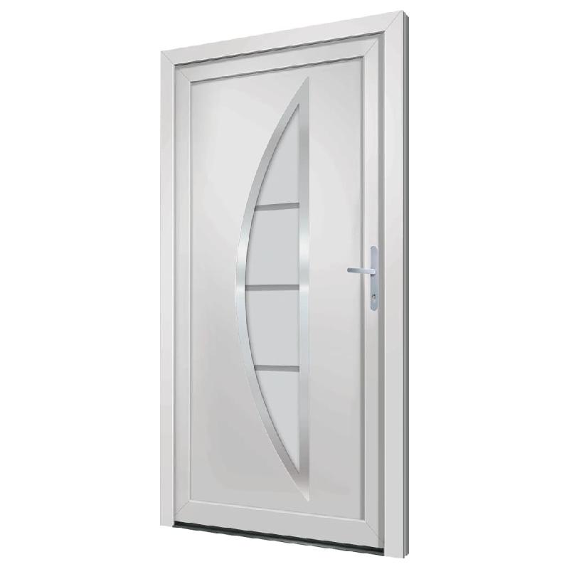 Vidaxl porte d'entrée blanc 98x200 cm pvc 3187869_2
