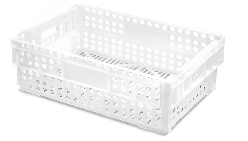 Bac de distribution 600 x 400 - Fond et parois pleins/ajourés - PEHD - Coloris blanc ou gris_2