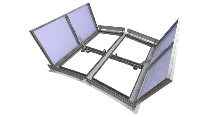 Lanterneau ponctuel ecobac dv 110 pour voûte / sur embase en polyester / avec protection solaire / 190 x 170 cm_2