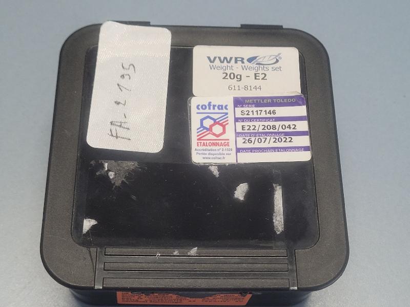 Poids d'étalonnage VWR 20g classe E2 INOX_2