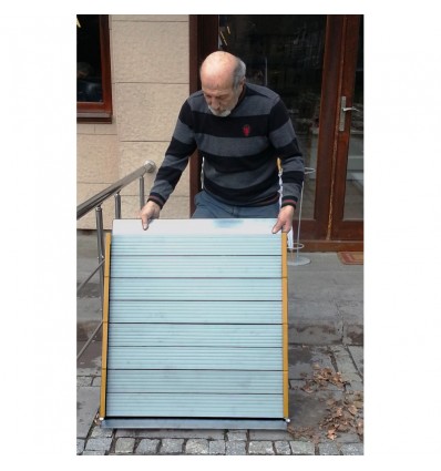 Rampe Roll-Up en aluminium - Largeur 80 cm - Enroulable avec roulettes et grande capacité de charge_2