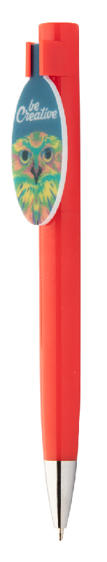 Stylo à bille en plastique - clip sur mesure - encre bleue - marquage UV LED inclus - rouge - 9 gr_2