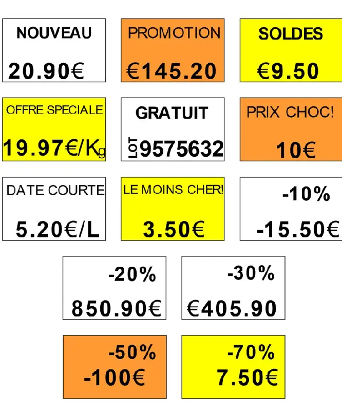 Boite de 75000 etiquettes fluo orange permanent sato kendo 22_2