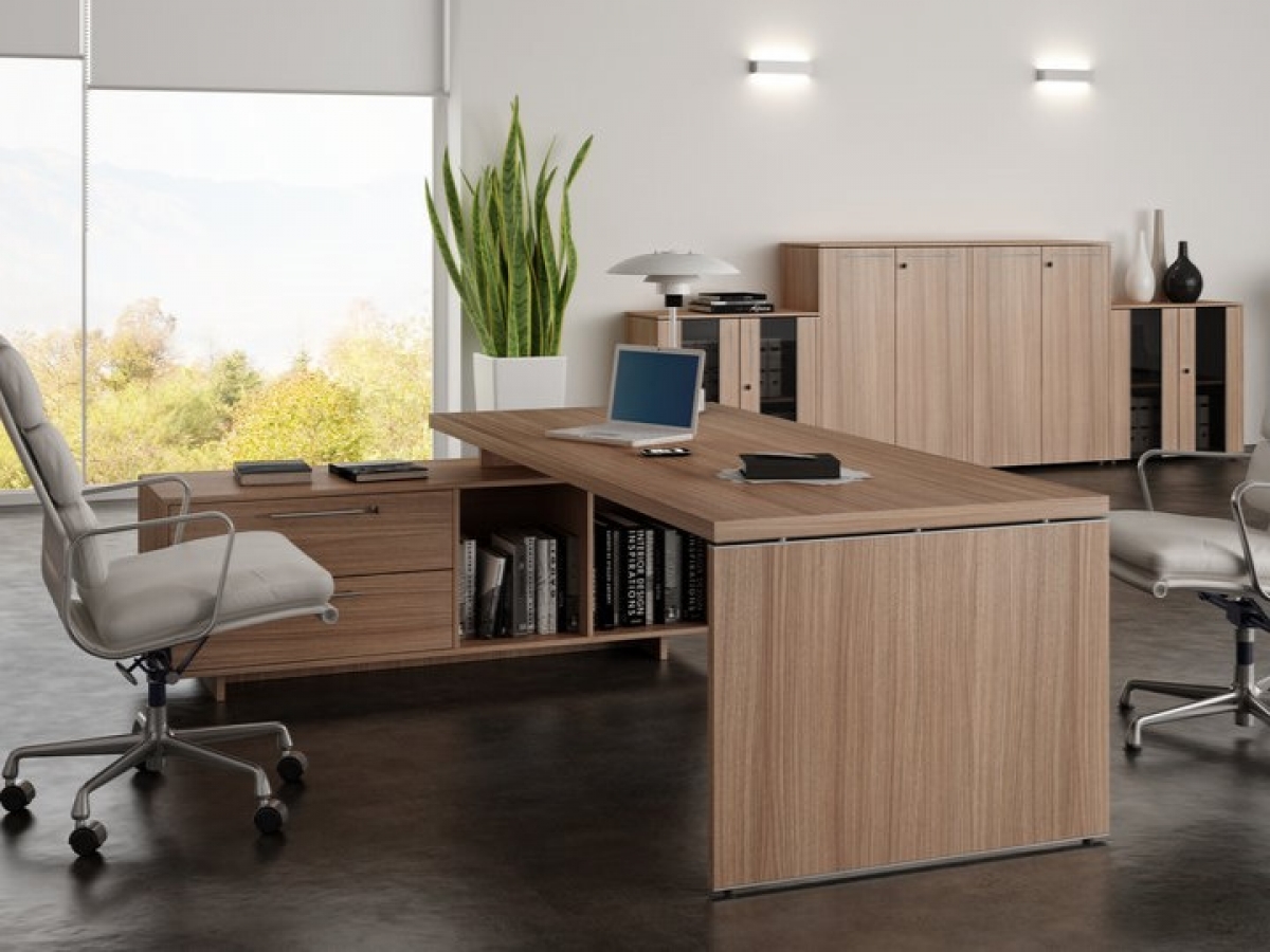 Bureau de direction moderne et élégant DECIDE - 3 versions de piètement en livraison rapide_2