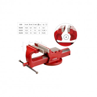 Étau d'établi parallèle - guide carré avec mors pour tubes 125mm - acier forgé - PIH55225_2