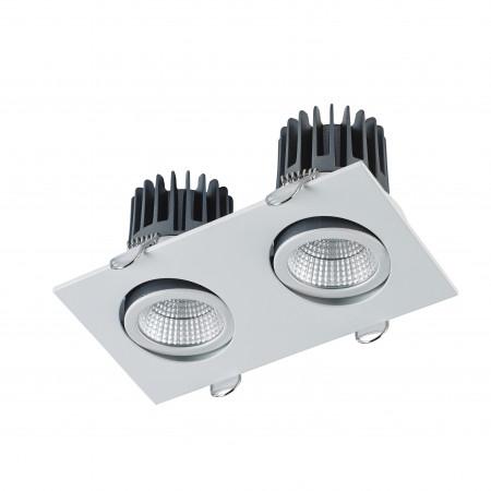 Luminaire encastré au plafond - Kore LED COB 2x6.50W - 3000K - Blanc - Marque INDELUZ_2