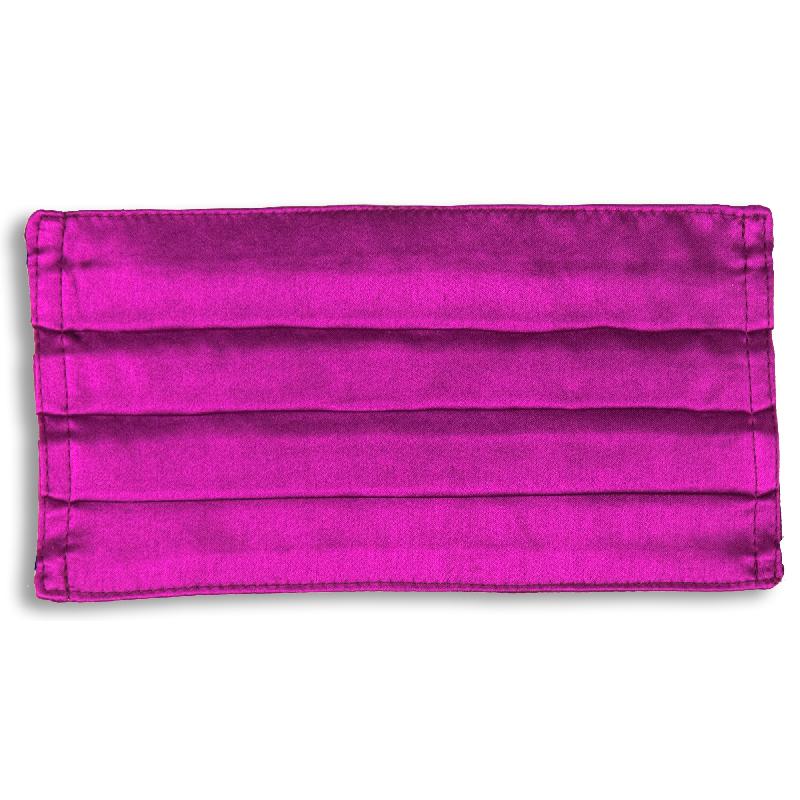 Masque lavable en satin de soie uni - fuchsia - 100% soie - 2 couches - Réf : 30271.01.6_2